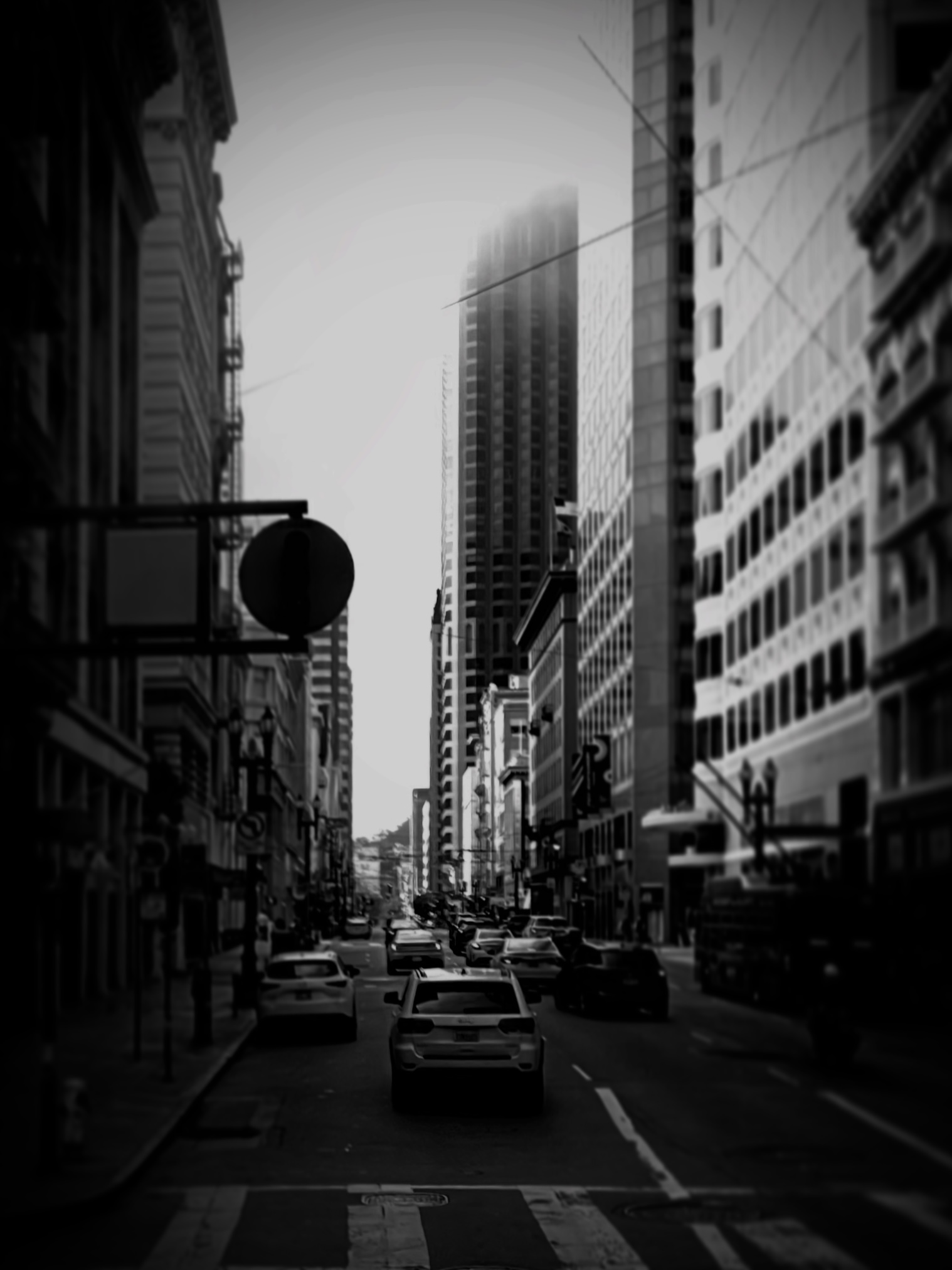 Black and white shot of city scenes by Tina Xing photography
