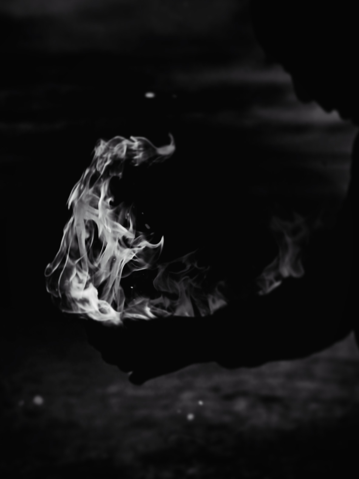 Holding fire, photoshopped by Tina Xing